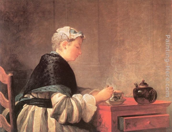 Jean Baptiste Simeon Chardin Lady Taking Tea